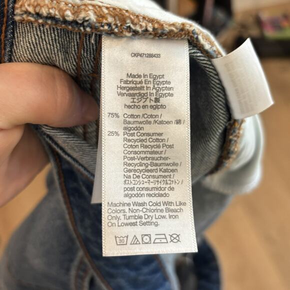 Madewell Shorts Womens Relaxed Denim Shorts Cut Offs Raw Hem High Waist 18W - Picture 3 of 7